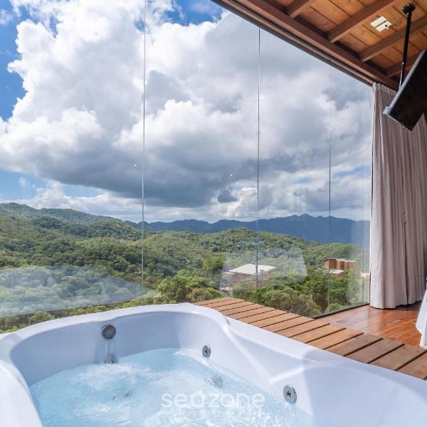 Chalé c/ lareira, jacuzzi e vista incrível VST027