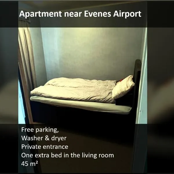 Cheap Apartment near airport with included parking, washer and dryer Always Ready Finhaugveien 5 – hotel w mieście Evenesmarkja