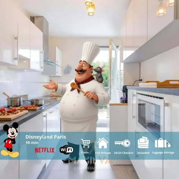The Little Cook, 8 pers 10 min Disneyland Paris, hotel Montévrainben