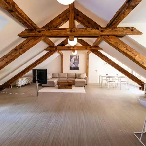 White Apartment - Large Spacious Penthouse Loft - Wifi, Free Parking, AC, Hotel in Baden-Baden