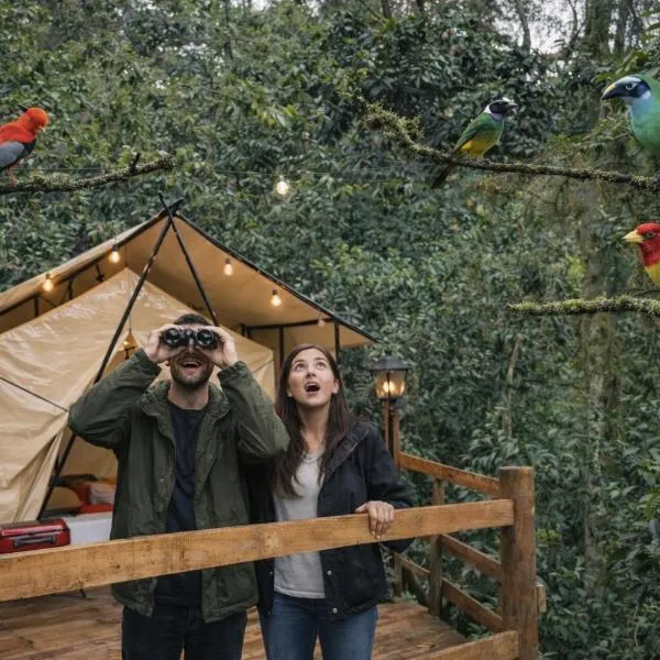 Glamping Colibrí, bosque vecino y vista a la montaña al mismo tiempo, Hotel in Jardin