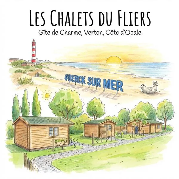 Verton, Gîte Les chalets du Fliers Meublés de tourisme classés 2 étoiles plage de BERCK SUR MER, hotelli kohteessa Verton