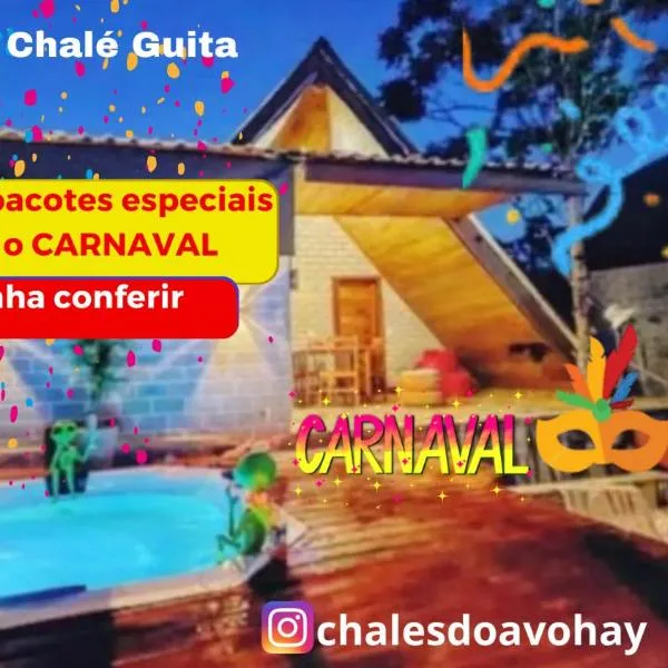 Chalés do AVOHAY, lindo chalé com privativa banheira hidromassagem aquecida, apenas 2 minutos da Vila de São Jorge Chalé Guita – hotel w mieście São Jorge