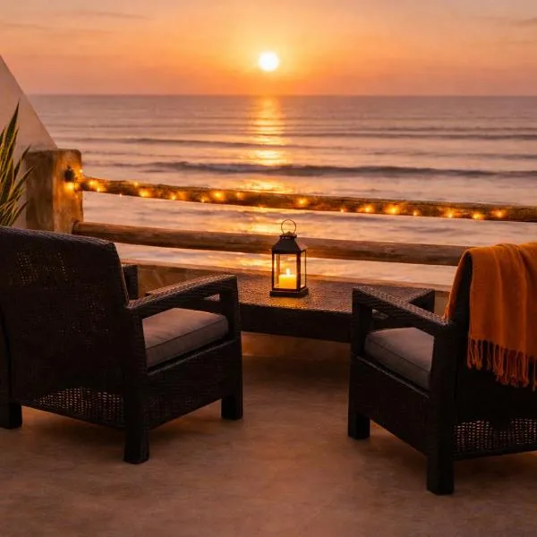 2BR Luxury Apartment-Heart Of Taghazout, Private Beach Access, Panoramic View, Remote Work 100Mbps, Walk to Restaurants, hotel in Taghazout