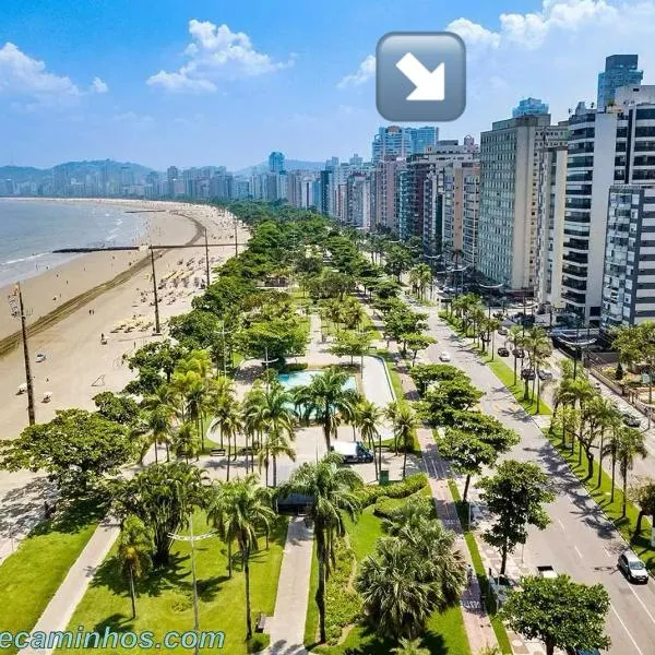Studio com ar condicionado em frente a praia de Santos! โรงแรมในซันโตส