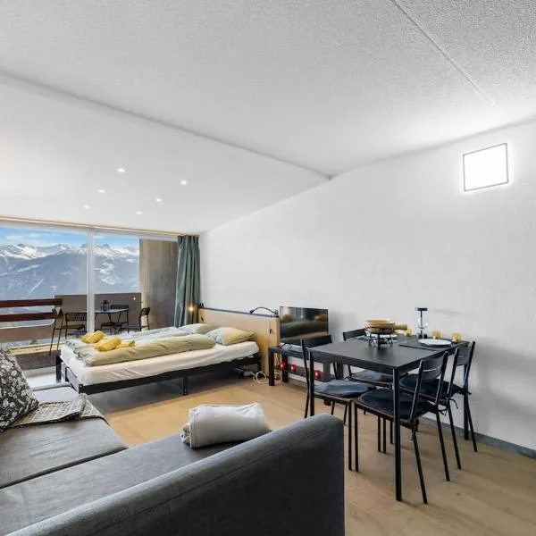 Studio avec balcon & vue dégagée, Anzère centre，安哲雷的飯店