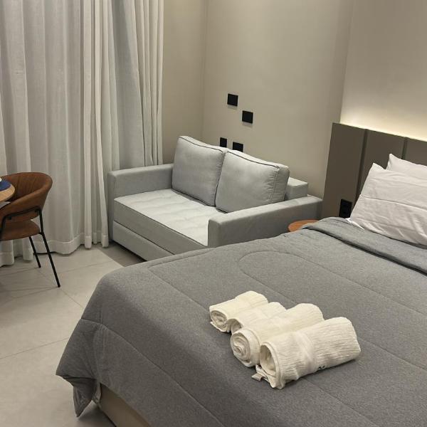 Flat com vista ao mar com academia, piscina e sauna