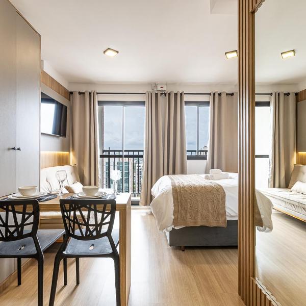 Studio Aconchegante e Central com Piscina, Academia e Coworking