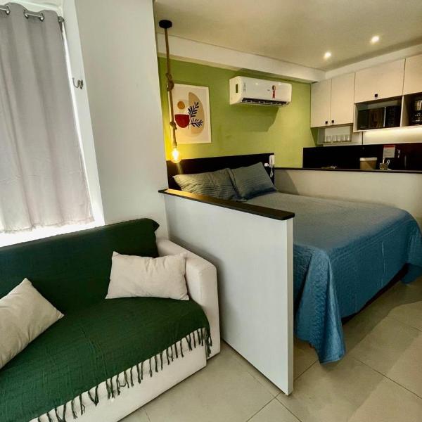 Flat no Bessa a 50m do mar - Rooftop com vista - Recepção 24h