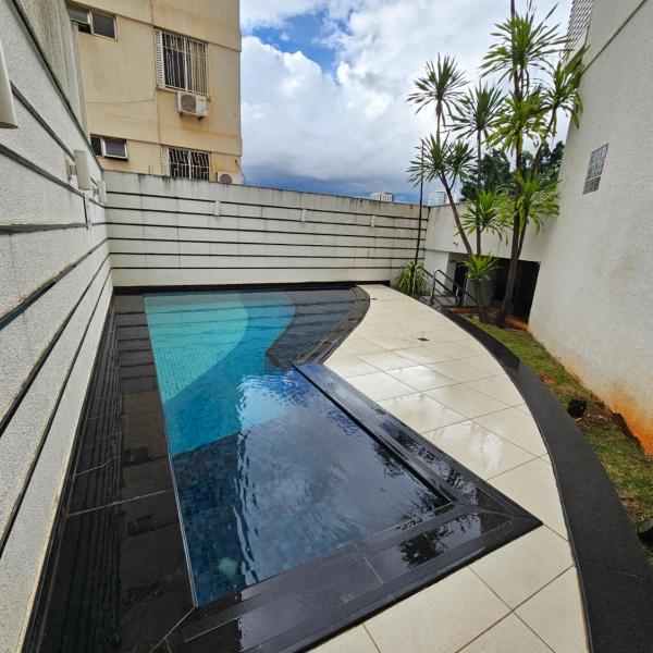 EDIFÍCIO ESSENCIALE PREMIER, 34º ANDAR, VAZADO, DE FRENTE A ENTRADA DO FLAMBOYANT SHOPPING, COM ESTACIONAMENTO GRÁTIS, COZINHA, FECHADURA ELETRÔNICA, WI-FI, TV COM ROKU, PISCINA, LAVANDERIA SEM CUSTO ADICIONAL By REI DOS FLATS - Foto 4