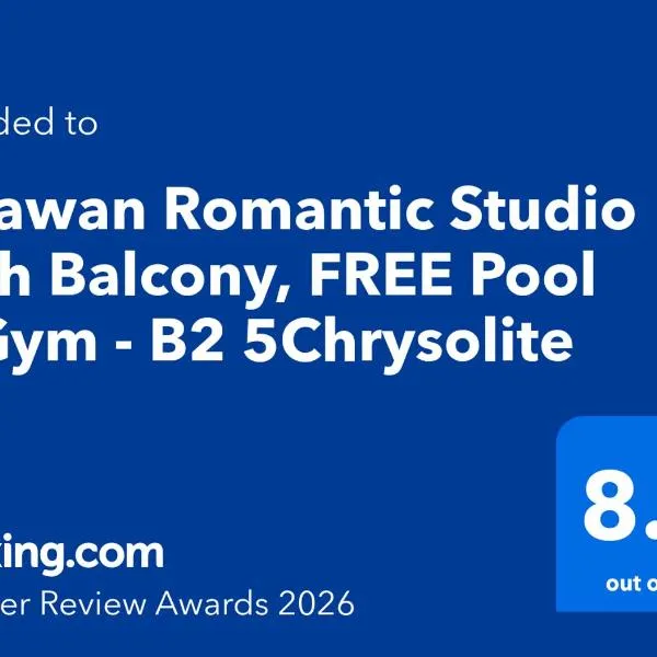 Palawan Romantic Studio with Balcony, FREE Pool & Gym - B2 5Chrysolite, Hotel in Puerto Princesa