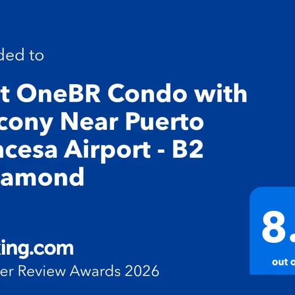OneBR Condo with Balcony Near Puerto Princesa Airport - B2 6Diamond, hotel v destinaci Puerto Princesa