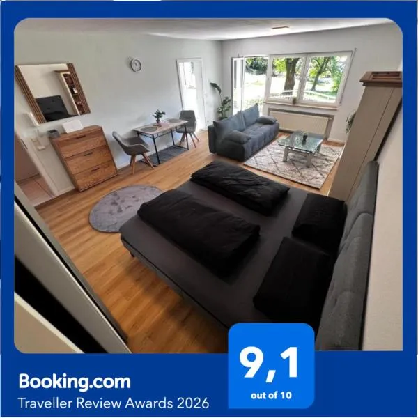 Apartment Ferienwohnung mit Grünem Blick Terrasse & Neu saniert Bordinghaus 24h Check-In in Freudenberg am Main، فندق في Freudenberg am Main