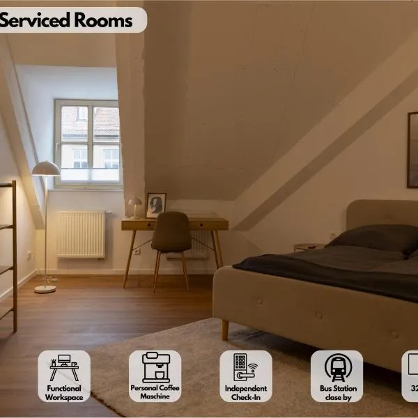 Viesnīca BM Rooms Innenstadt - Große Moderne City Apartments mit eigenem Bad im Herzen der Stadt Bambergā