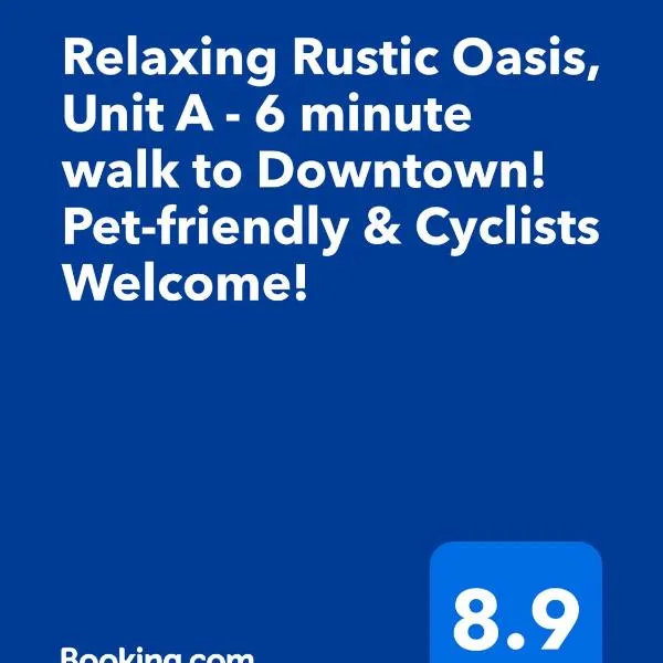 Relaxing Rustic Oasis, Unit A - 6 minute walk to Downtown! Pet-friendly & Cyclists Welcome!、カンバーランドのホテル