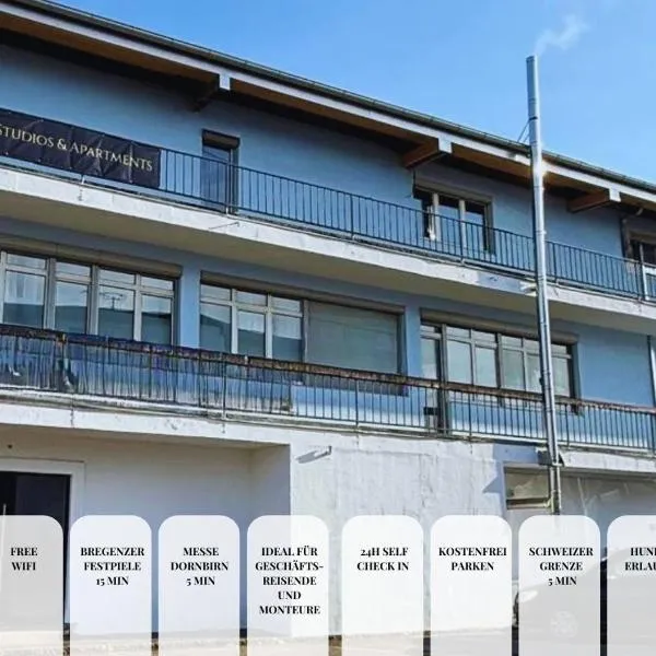 CROWN LIVING Babylon Studios Lustenau - Studios nahe Messe und Schweizer Grenze, WLAN, kostenloser Parkplatz, Self Check-in, ideal für Geschäftsreisende und Feriengäste, ξενοδοχείο σε Lustenau