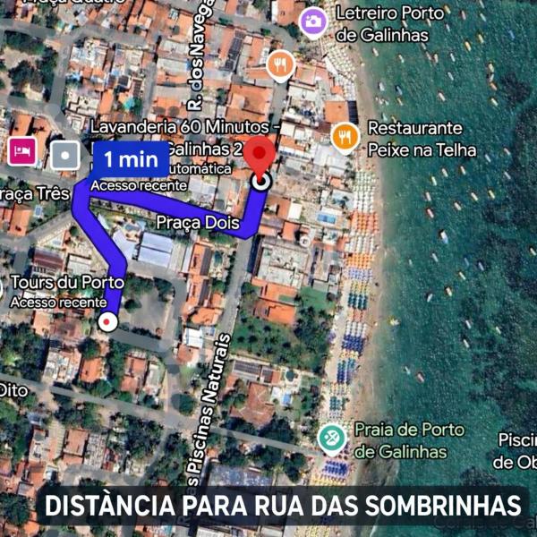 Poucos passos da Rua das Sombrinhas Melhor Localização de Porto De Galinhas - Foto 4