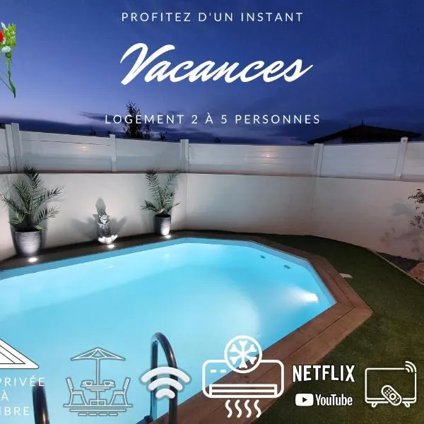 Magnifique logement indépendant "Les Coquelicots", terrasse proche des plages et Montpellier, hotel em Juvignac