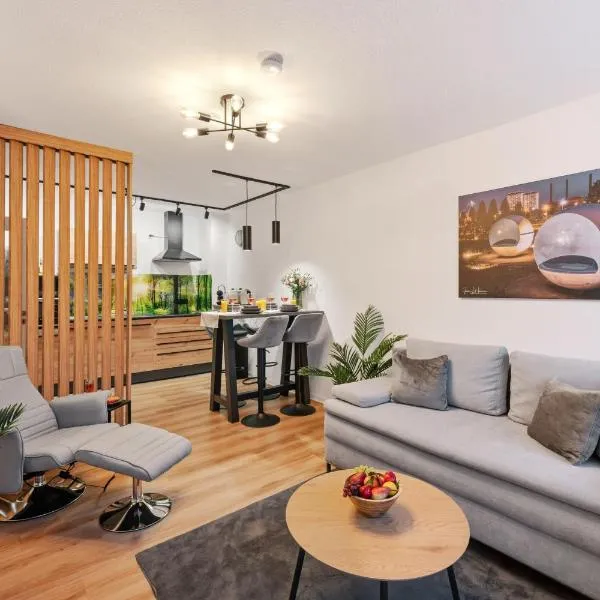 Wohlfühlapartment, Zentral, 200m zur UNI, Parkplatz, Boxspringbetten, Massagesessel, Nespresso, WIFI，沃爾夫斯堡的飯店