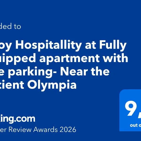 Enjoy Hospitallity at Fully Equipped apartment with Free parking- Near the Ancient Olympia, готель у місті Піргос