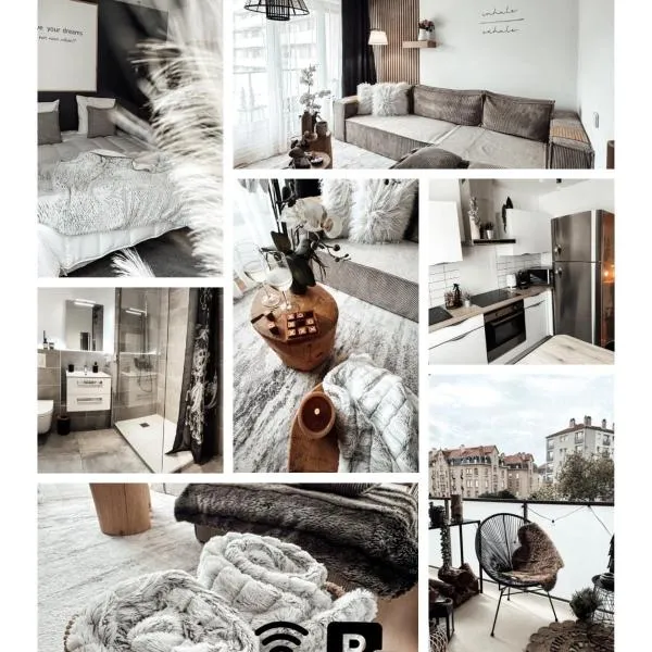 Le cocon Blånc Metz -T2 cosy avec parking privé & balcon - Gare, Nouvelle Ville, viešbutis Mece