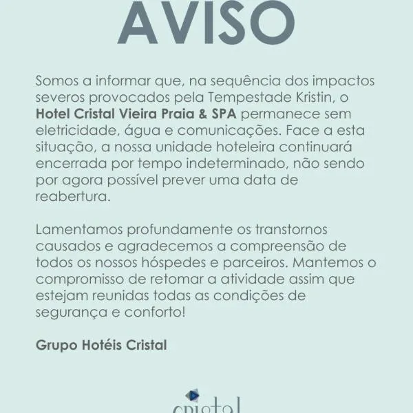 Hotel Cristal Vieira Praia & SPA: Praia da Vieira'da bir otel