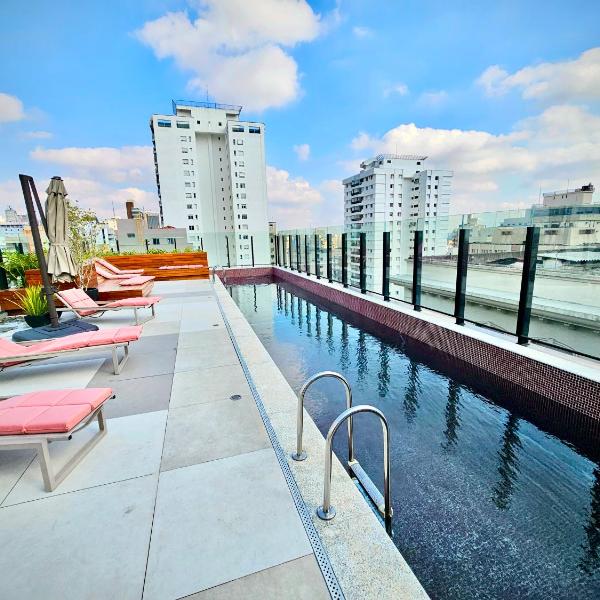 Studio Design Jardins! Piscina Academia CoWorking Lavanderia! 5 min Av Paulista! 8 min Oscar Freire!