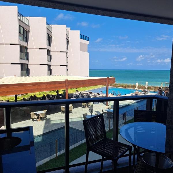 Flat completo na beira-mar de Carneiros