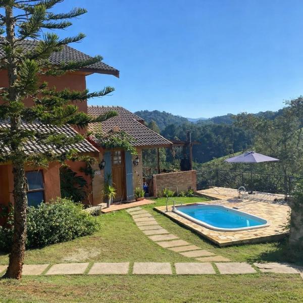 Refúgio nas Montanhas Vista incrível, Piscina e a 2 km do centrinho