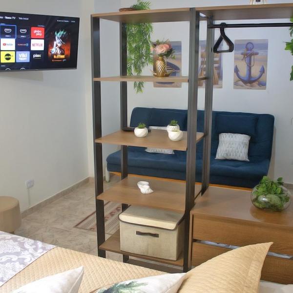 Studio pé na areia Santos -Wifi rápido - vaga rotativa - Foto 5