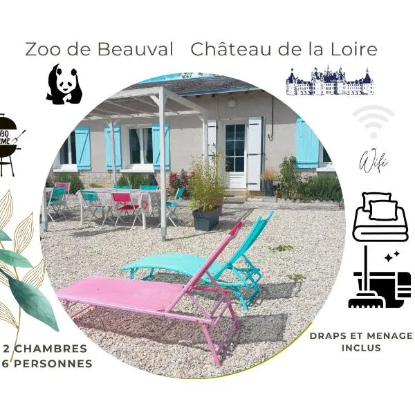 Gîte du Canal de Berry II Beauval 6 personnes, hotel em Selles-sur-Cher