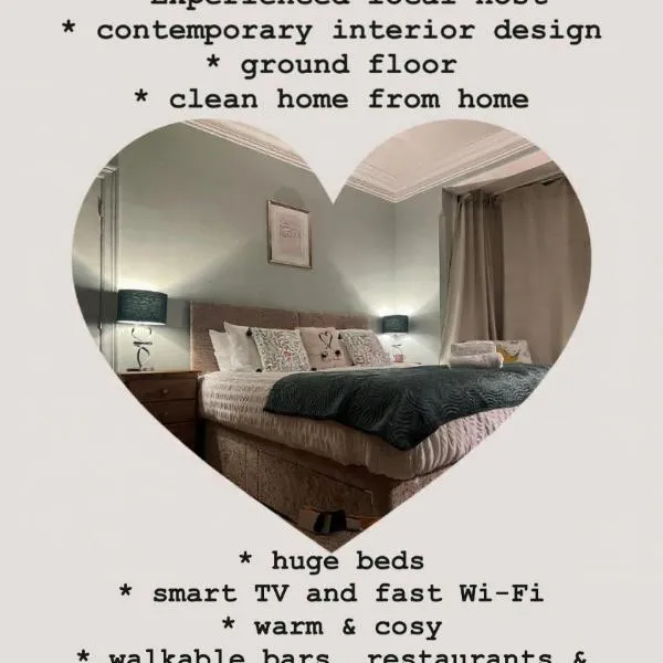The Rose- Grd Floor, 2-5 Beds, SmartTV, Uni, Tram, M250 Fibre, hotel a Nottingham