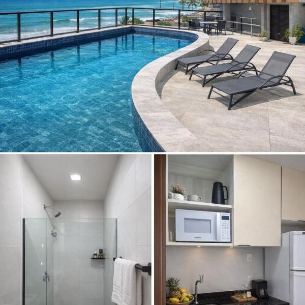 Flat com Piscina Rooftop Vista Mar em Porto de Galinhas