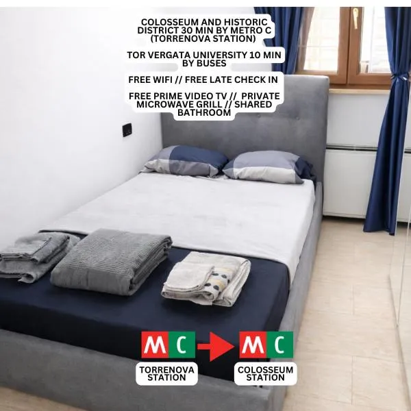 Golden Stay Rome - Mini Golden Room - Close to Metro C, hotel a Tor Vergata