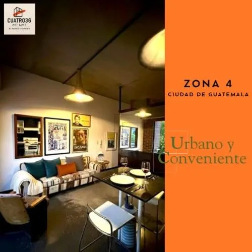 Cuatro36 Art Loft - Zona 4 - Urban and Central, viešbutis mieste Gvatemala