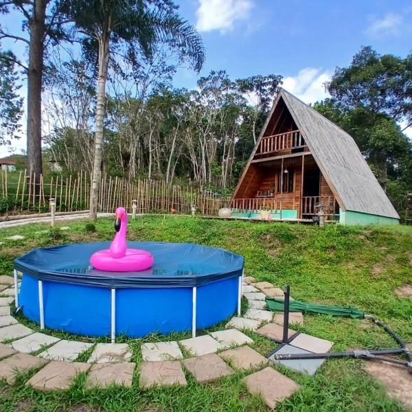 Chalé na natureza a poucos minutos de SP