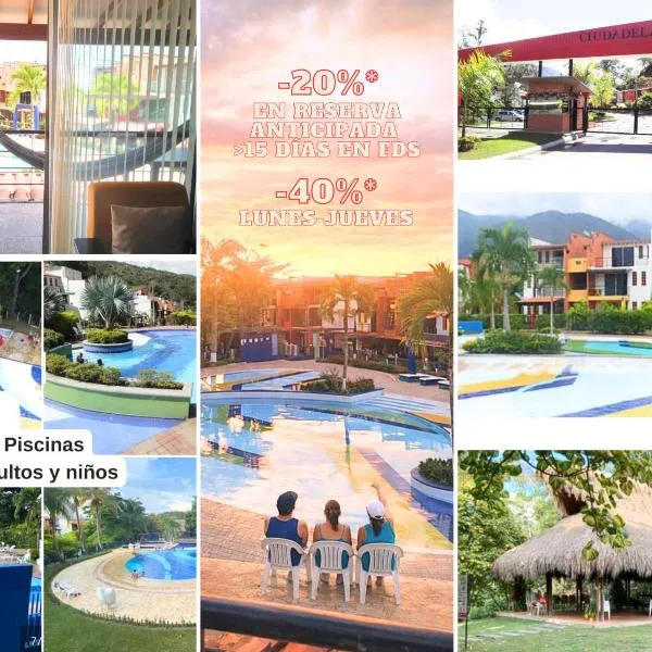 ""Apto 2 Habit, 4 piscinas, Dcto GENIUS, Check in-out extendidos, a 1 cuadra del parque -Ciudadela del Sol-"", hotell i San Jerónimo