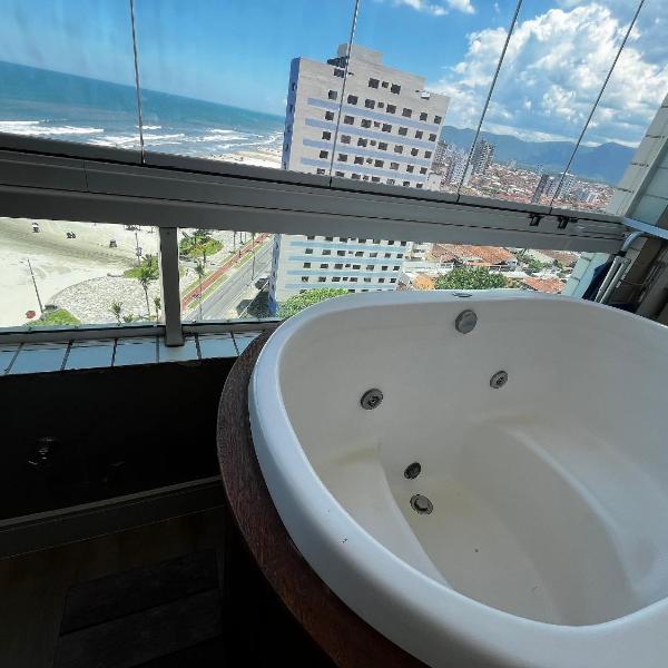 Vista Mar, 1 Dorm, Sacada com Jacuzzi , wi fi ,garagem, 5 hospedes, enfrente ao Mar - Foto 3