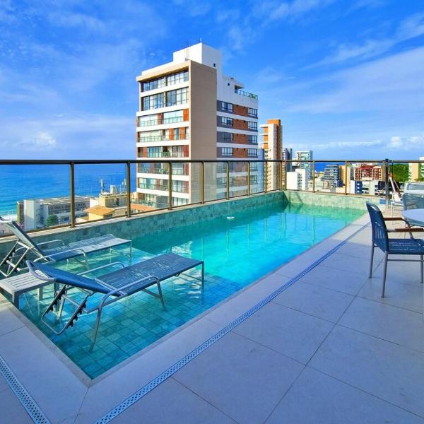 Vista-mar, piscina a 450m da Praia Farol da Barra - Foto 2