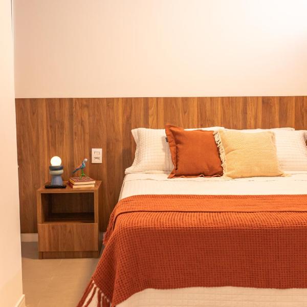 200m da PRAIA e do PARQUE SHOPPING Apto Premium para 4 Pessoas com JACUZZI, Academia, Coworking, Estacionamento com Carregador, Portaria 24h e Wi Fi 500MBPs
