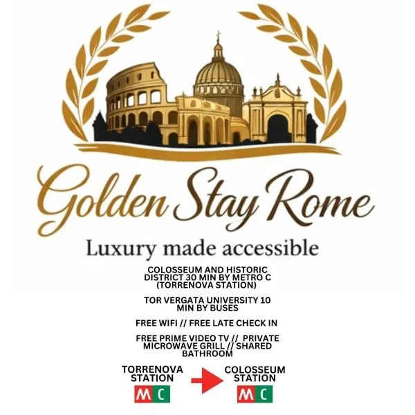 Golden Stay Rome - Mini Golden Room - Close to Metro C, hotel en Tor Vergata
