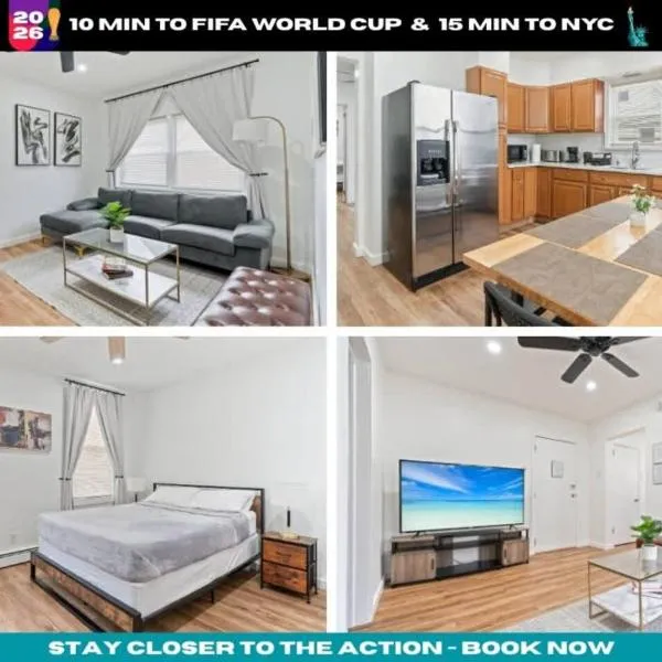 Cozy Retreat 15Min to NYC, FIFA, Mall,FREE Parking - Apartment, hotel i North Bergen