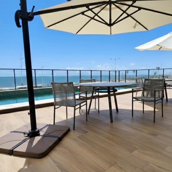 Studio Frente Mar na Pituba com Piscina Garagem e WiFi 600 Mb