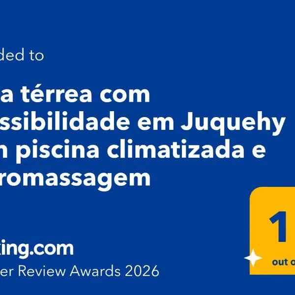 Casa térrea com acessibilidade em Juquehy com piscina climatizada e hidromassagem, готель у місті Жукеі