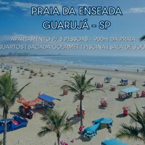 Ap 3 quartos no Cond Bort e Galena, 900m praia enseada
