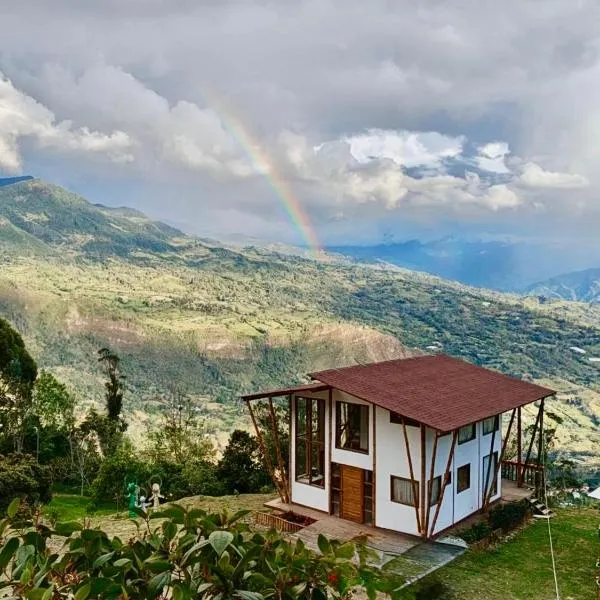 Choachi Ecocabaña jacuzzi vista cordillera, hotell i Choachí