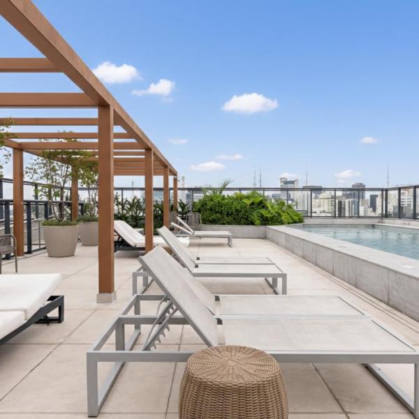 Novo Studio no 16º andar na Augusta - Nik Paulista com academia e piscina