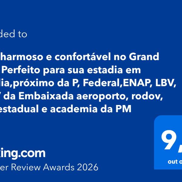 Loft charmoso e confortável no Grand Ville Perfeito para sua estadia em Brasília próximo da P Federal PRF ENAP, LBV,CASV da Embaixada aeroporto, rodov interestadual e Parque da cidade