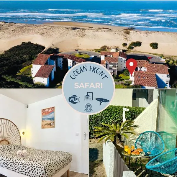 Safari Private Beach, Terrace, Parking & Wifi 50m Océan Surf، فندق في سانيوس
