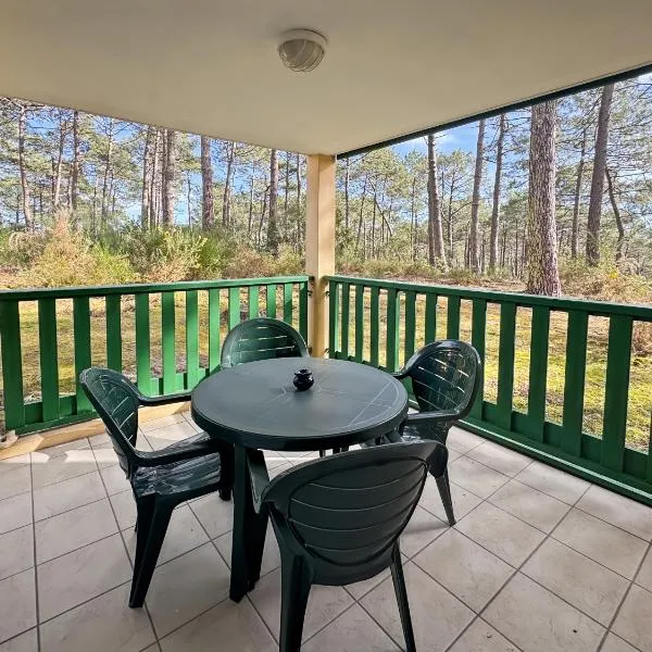 Appartement T2 avec PISCINE- 4 couchages - TERRASSE VUE SUR LA FORET - PARKING - PROCHE LAC ET OCEAN, хотел в Карканс